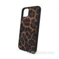 Custom Logo ColorBlock Exotisk Leopard Skin Telefon Väska